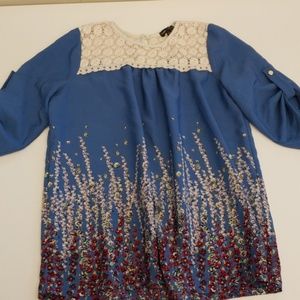 Girl's printed 3 quarter length sleeve shirt